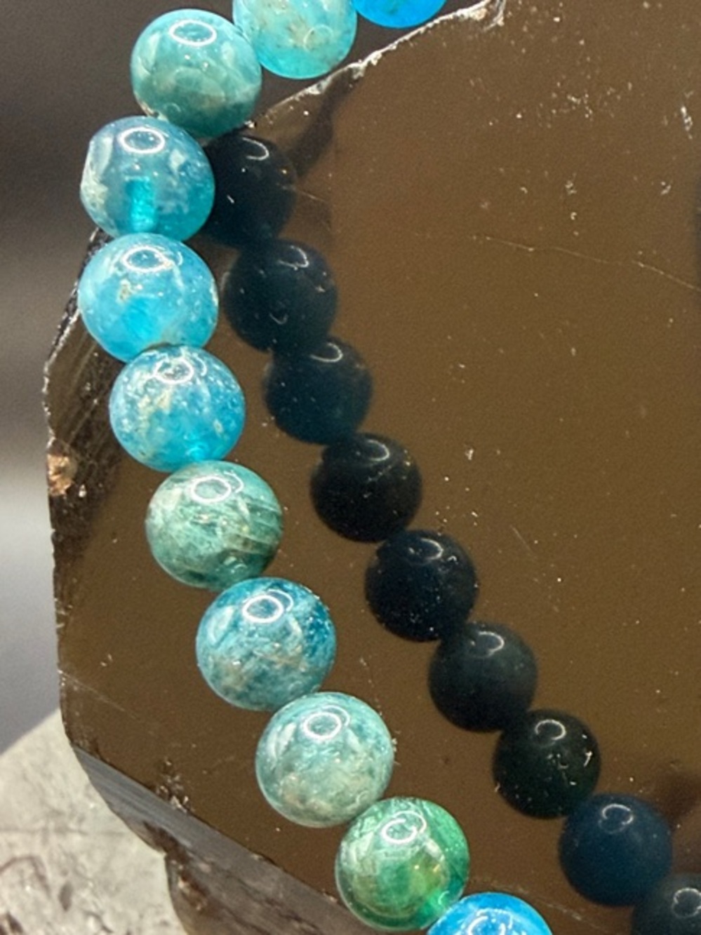 Blue Apatite beaded stretch bracelet